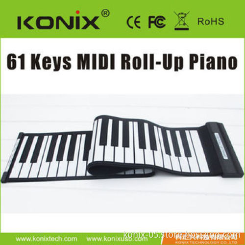 Flexible USB MIDI roll up piano